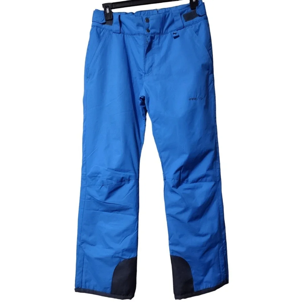 Arctix Insulated‎ Snow Pant Women's Size Large Blue Zip Pockets Zip Snap Closure